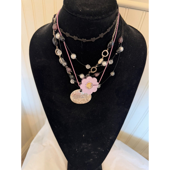 Lia Sophia Outlaw Retired Necklace Filigree Style Floating Bead Necklace lot - Picture 1 of 15